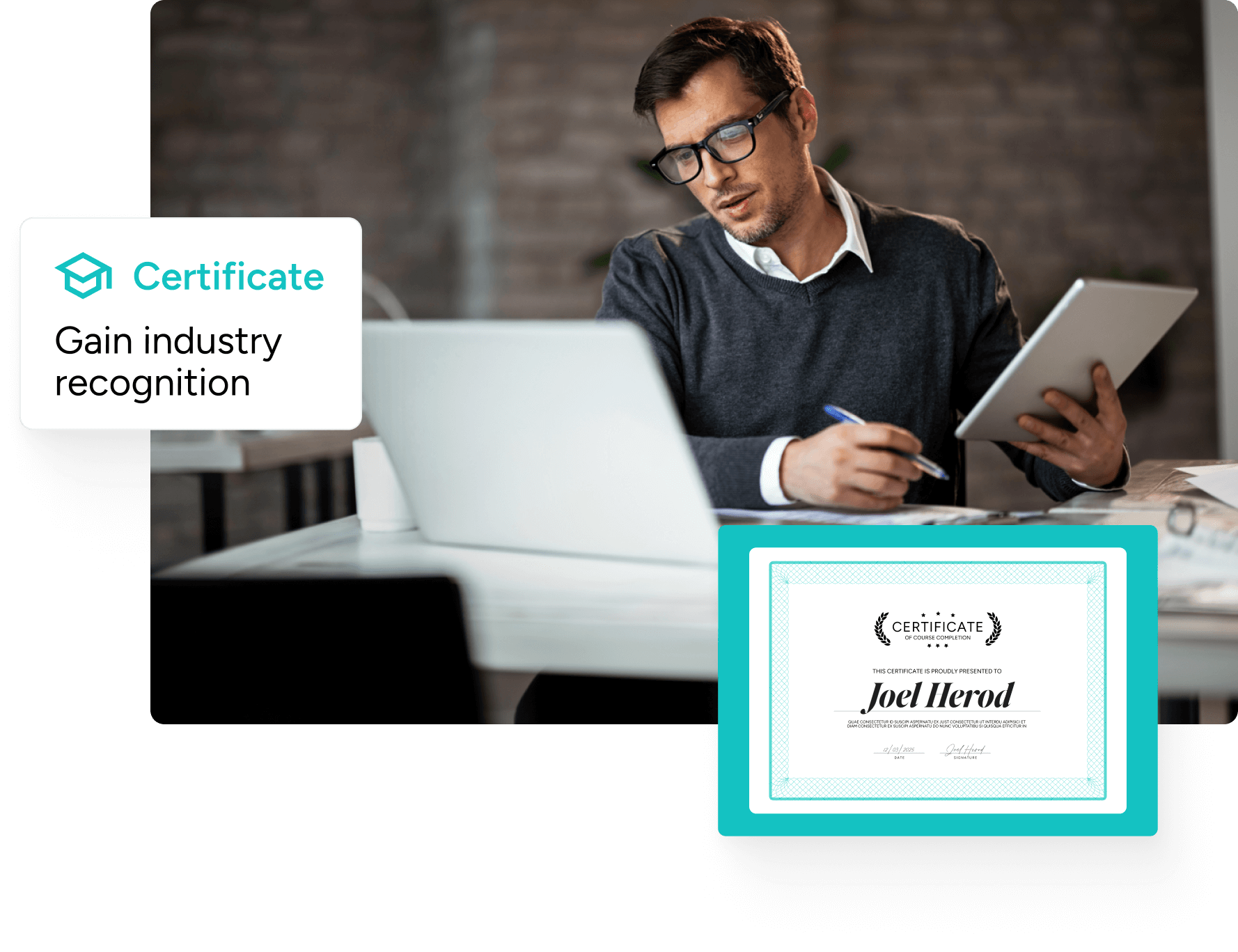 Certificate - Gain industry recognition